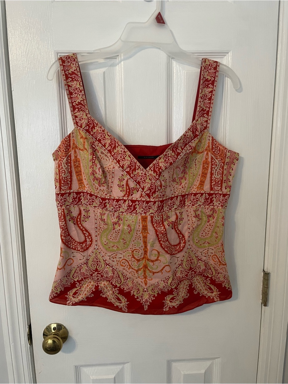 100% Cotton Elie Tahari Paisley Print Tank Top